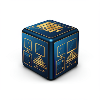 3D cube with a chart overlay, representing Sinaptica's forecasting solutions for informed decision-making